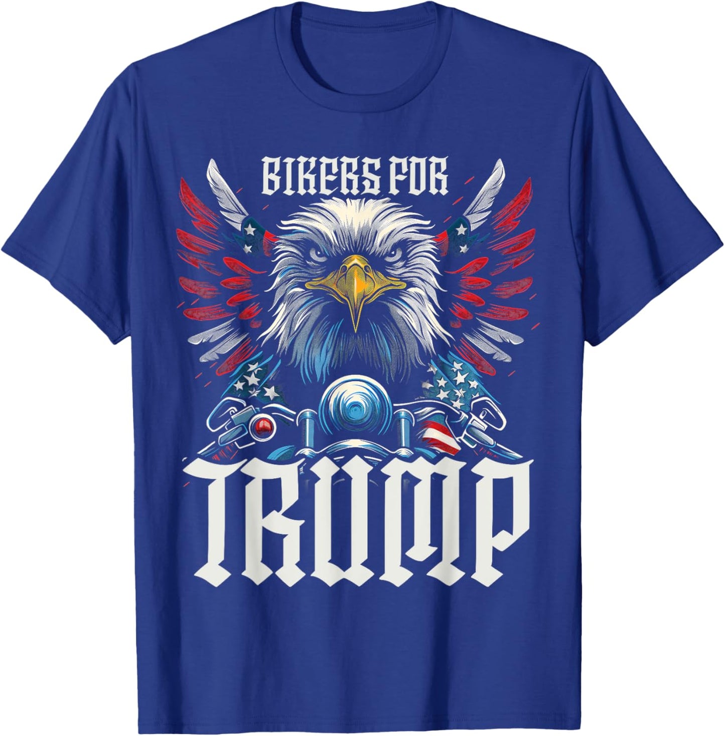 Epic USA Flag Eagle Bikers For Trump 2024 Kids Men T-Shirt - T-Shirt | Royal