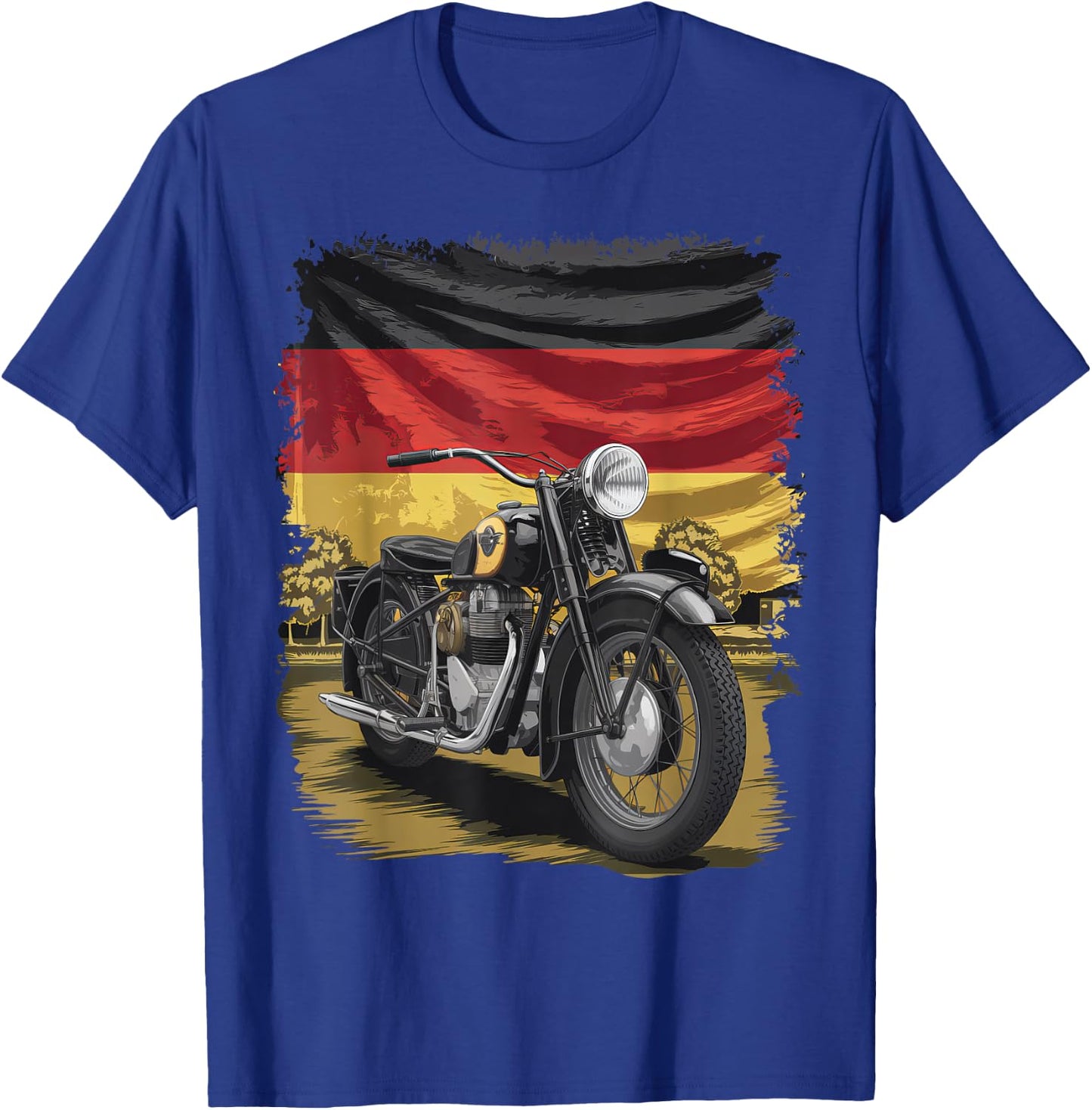 Motorcycle Vintage Germany Flag Retro Biker Men Fathers Day T-Shirt - T-Shirt | Royal
