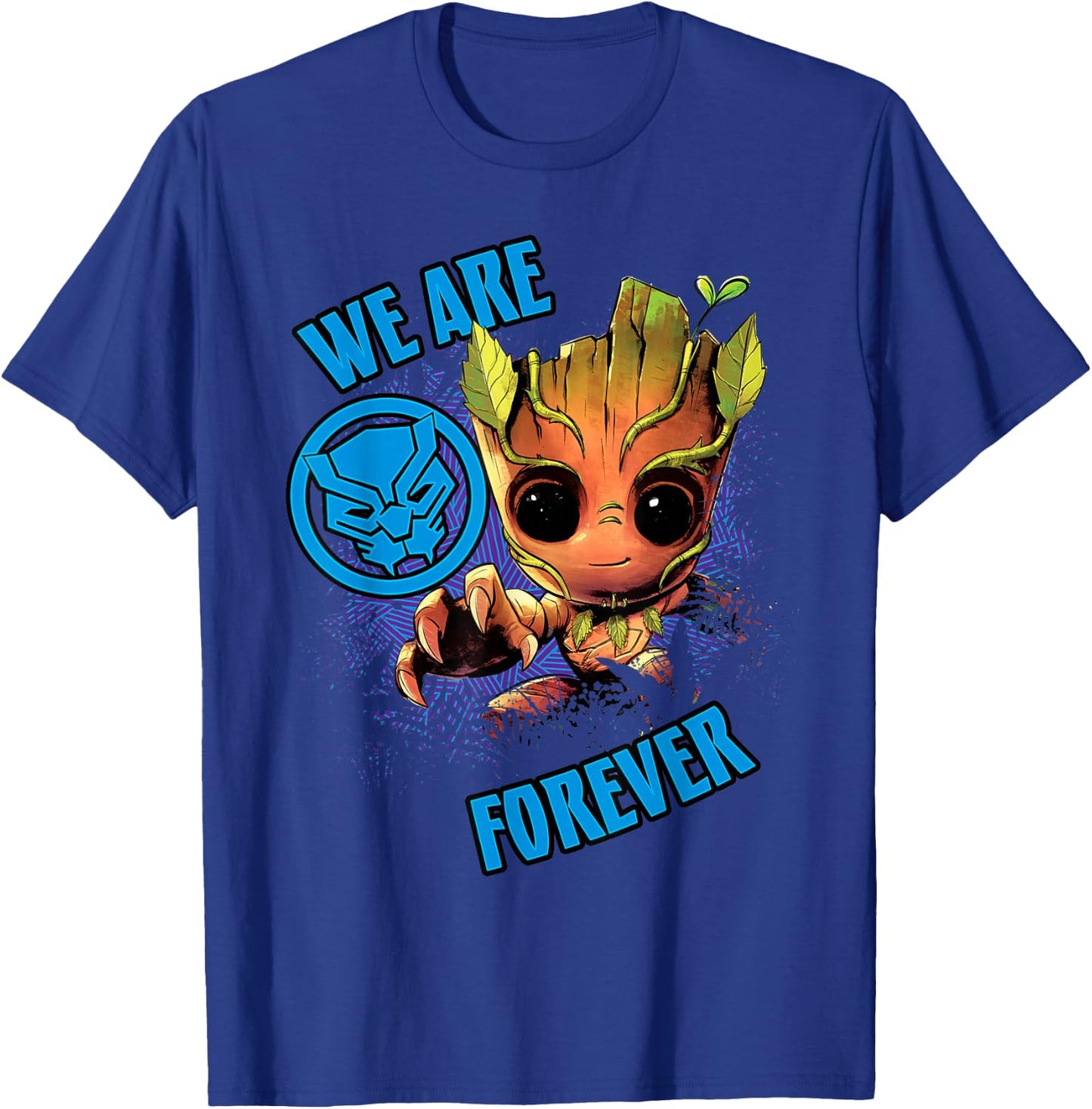 Marvel 85th Anniversary Groot Black Panther We Are Forever T-Shirt - T-Shirt | Royal