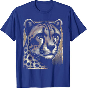 Cheetah Face Print T-Shirt - T-Shirt | Royal