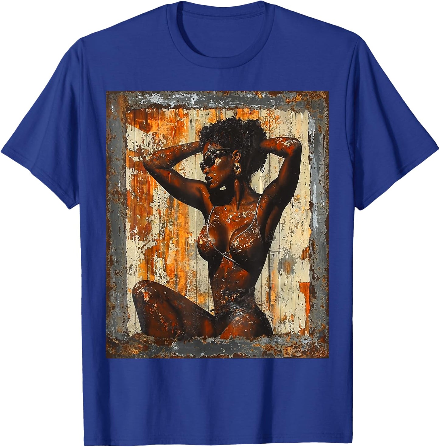Beautiful Vintage Black Girl Woman Retro Pin Up Model Art T-Shirt - T-Shirt | Royal