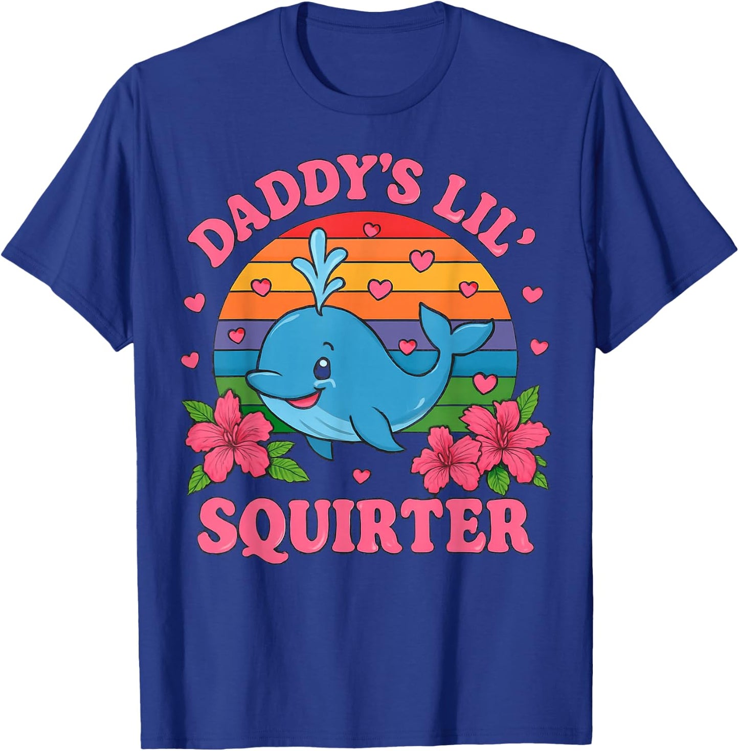 Playful Daddy's Lil Squirter Blue Whale Design T-Shirt - T-Shirt | Royal