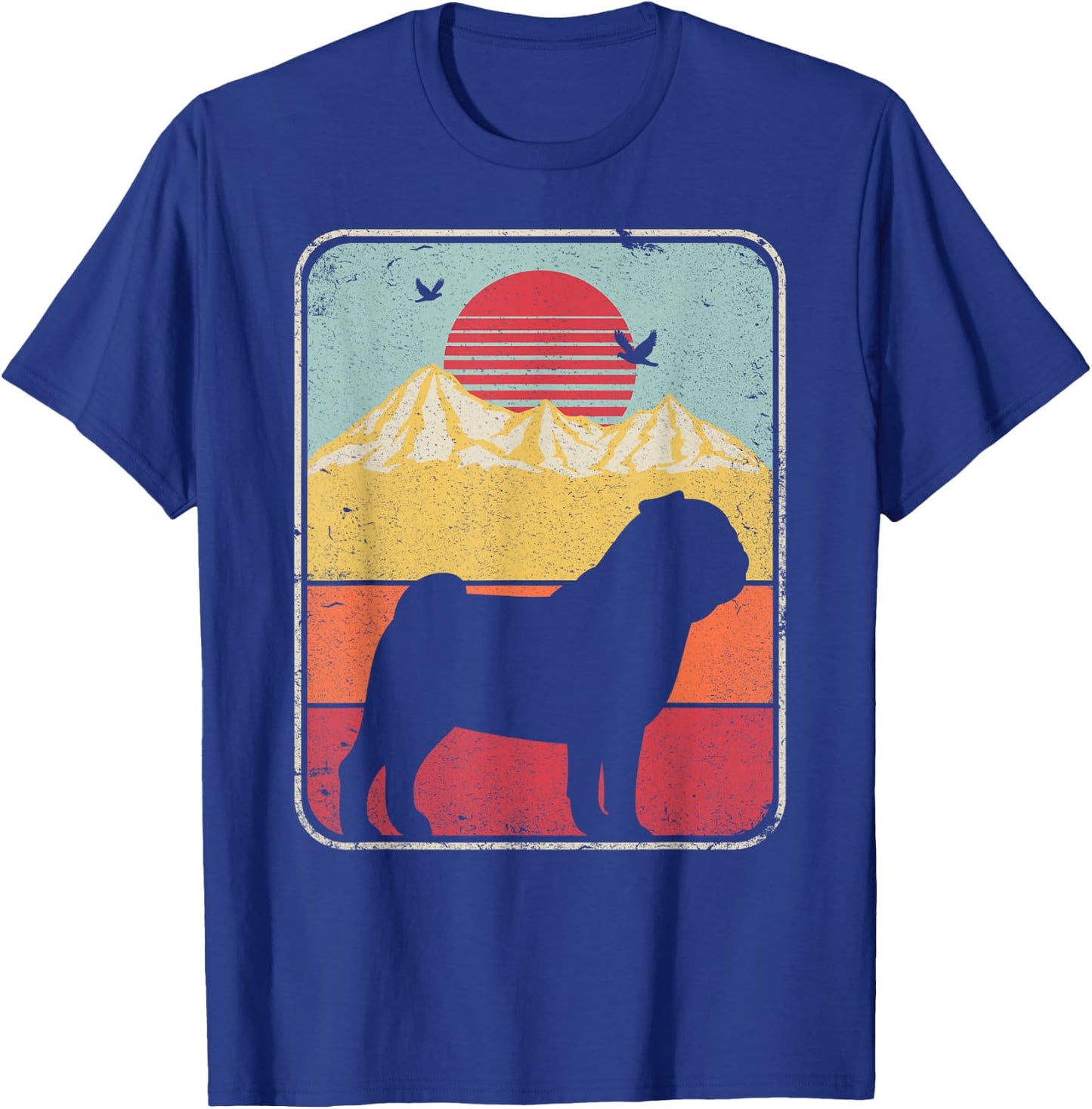 Pug Shirt. Retro Style T-Shirt - T-Shirt | Royal