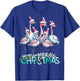 Merry Christmas Flamingo Squad Tropical Style T-Shirt - T-Shirt | Royal