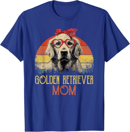 Golden Retriever Mom Dog Retro Vintage Design Damen T-Shirt - T-Shirt | Royal