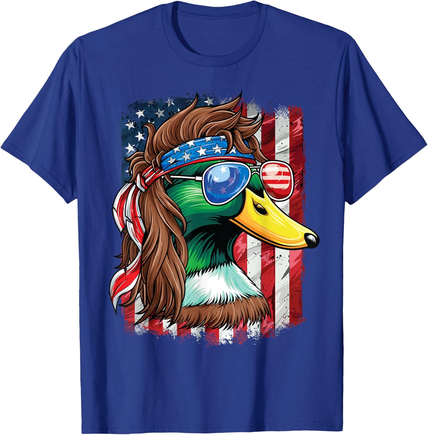 Duck Hunter American Flag Waterfowl Hunting T-Shirt - T-Shirt | Royal