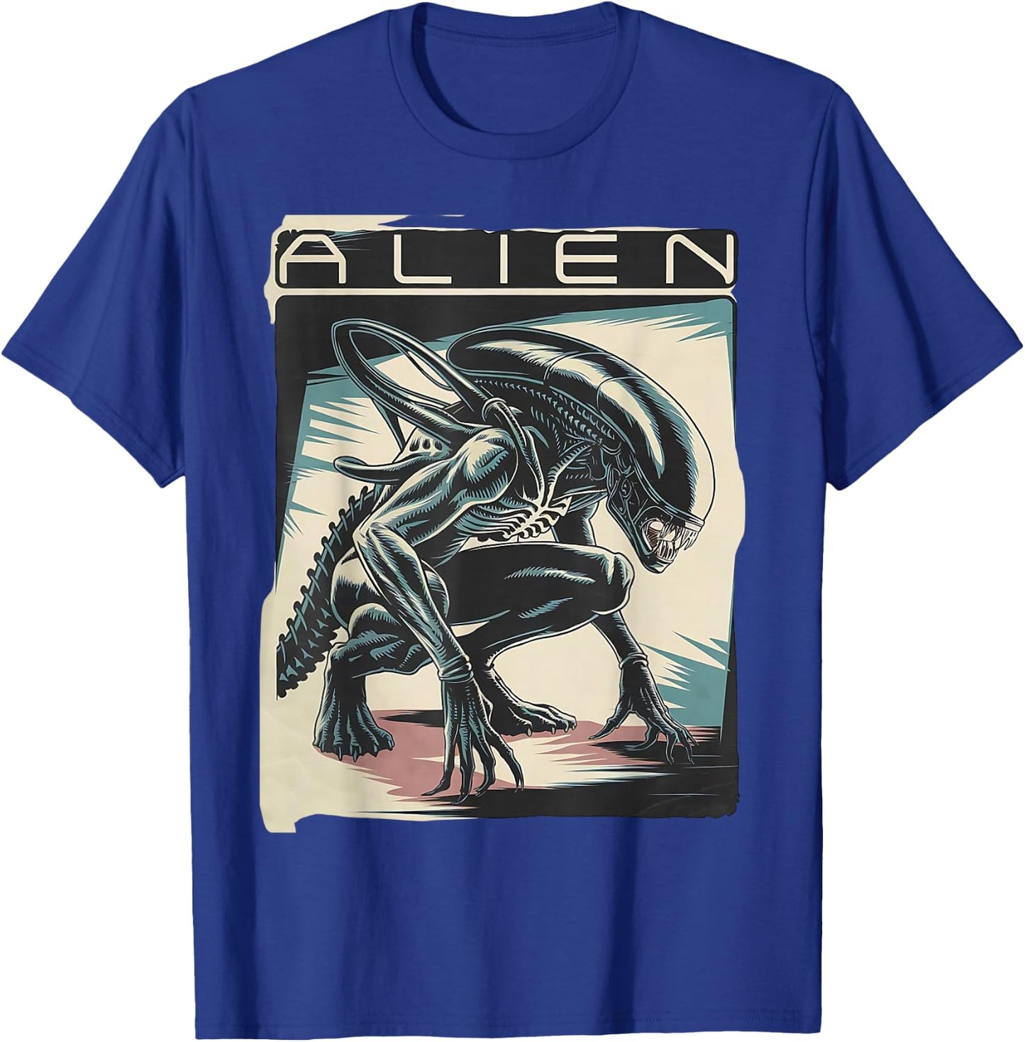 Xenomorph Alien Illustrated Poster, Black, S T-Shirt - T-Shirt | Royal
