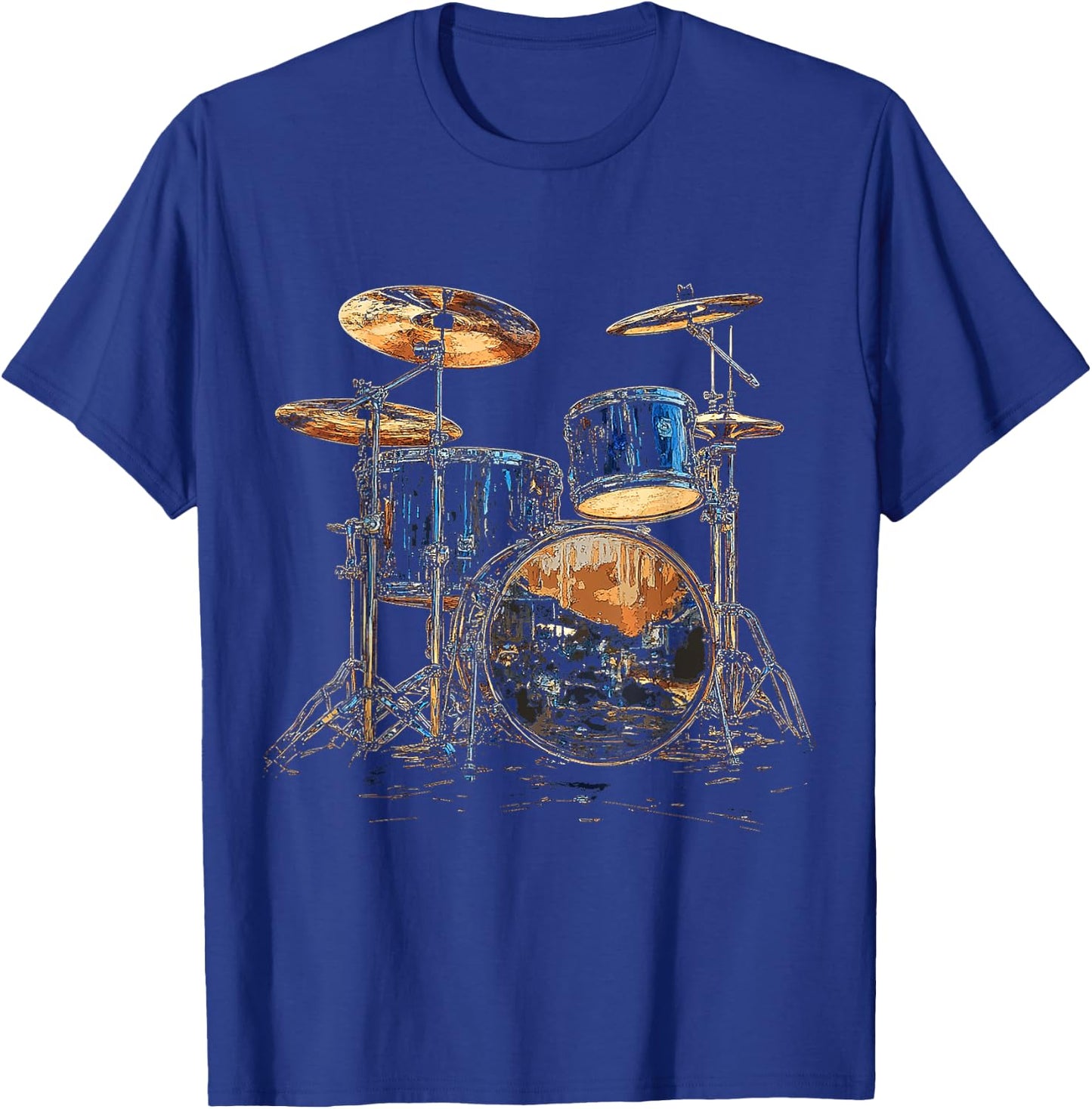 Musical Instrument Drum Set , Black, S T-Shirt - T-Shirt | Royal