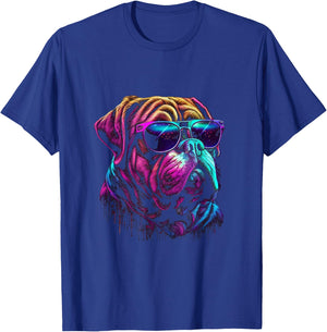 Funny Dogue De Bordeaux owner Vaporwave Notorious DJ T-Shirt - T-Shirt | Royal