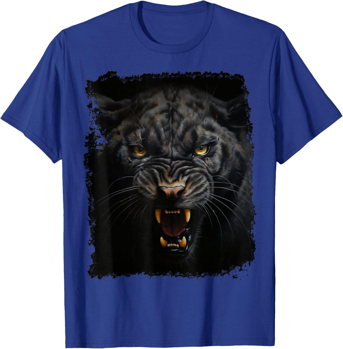 Noah&Friends Panther Animal Print - Women's Regular Fit Black Small Short Sleeve T-Shirt - T-Shirt | Royal