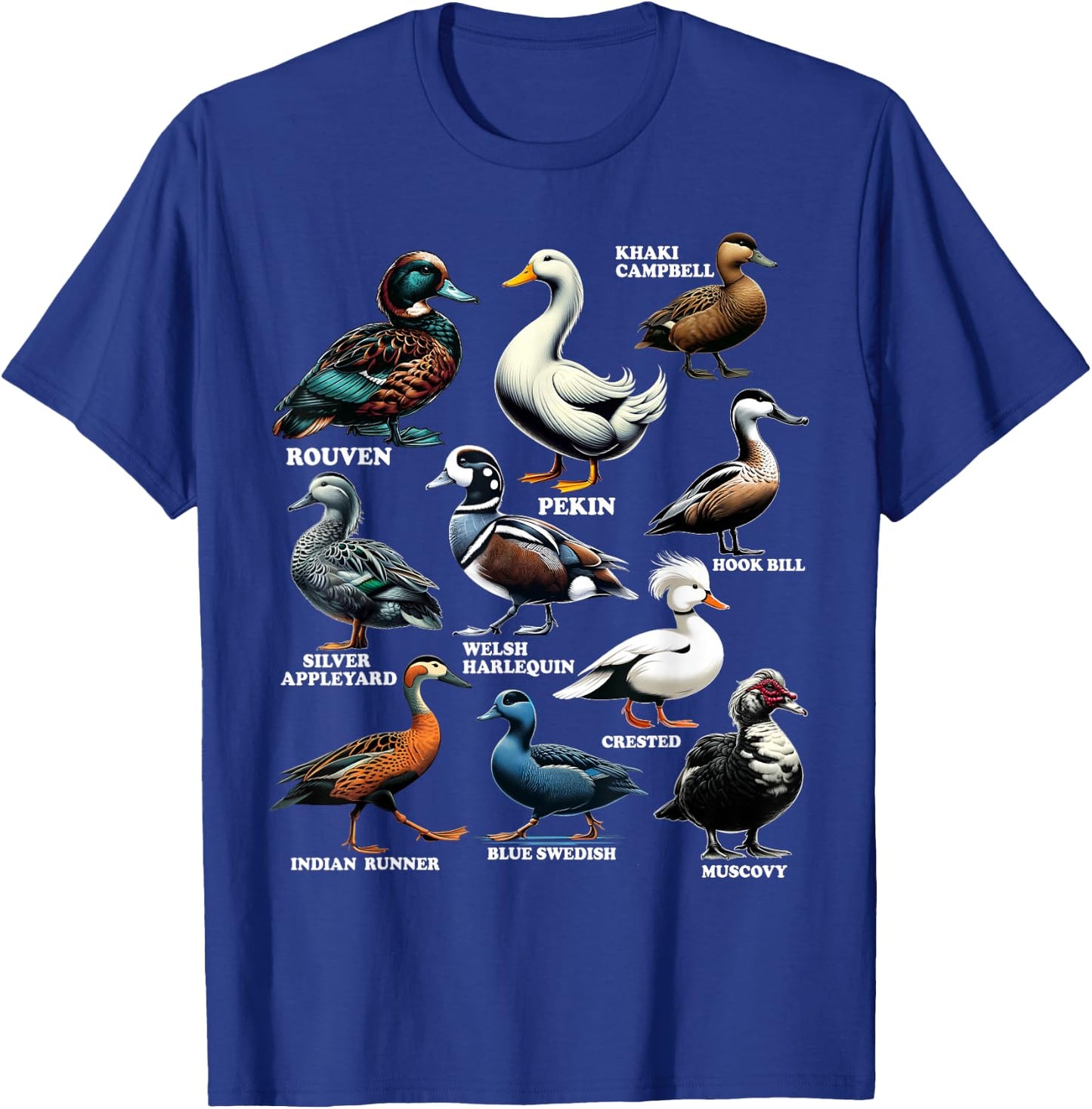 Types Of Duck Shirt for Ducks Lovers Women Kids Girls T-Shirt - T-Shirt | Royal