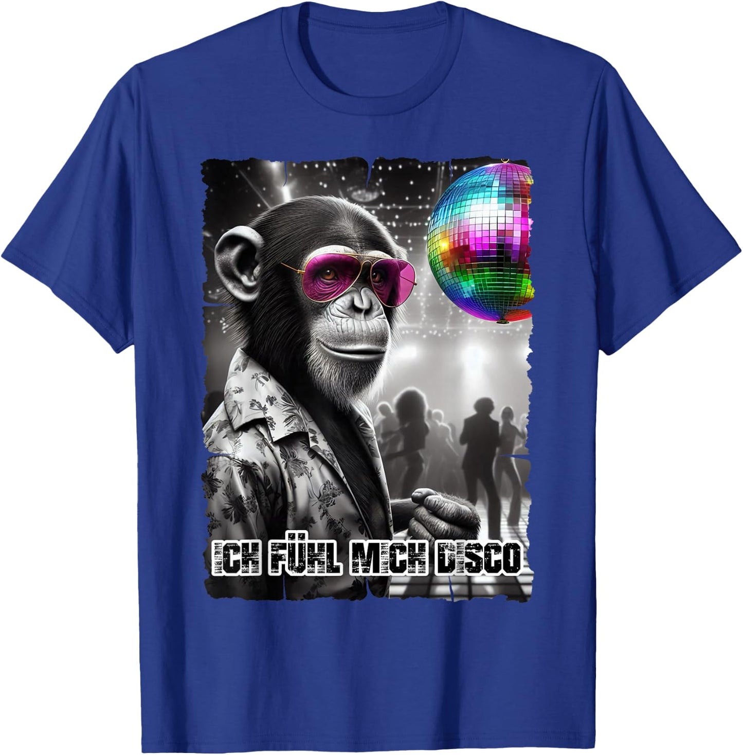 with German Text "Ich Fühl Mich Fühl Mich Disco Ball", black T-Shirt - T-Shirt | Royal