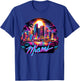 Miami City Men Florida Vibrant Colorful Souvenir Miami , Black, S T-Shirt - T-Shirt | Royal