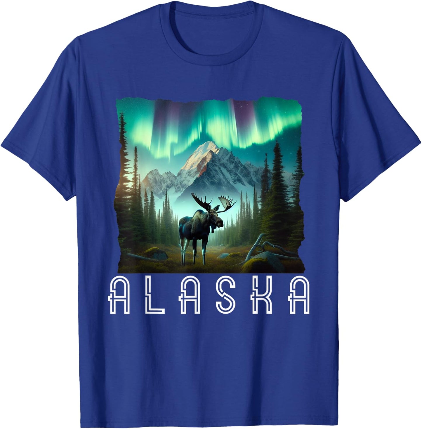 Matching Family Friends and Group Alaska Silhouette T-Shirt - T-Shirt | Royal