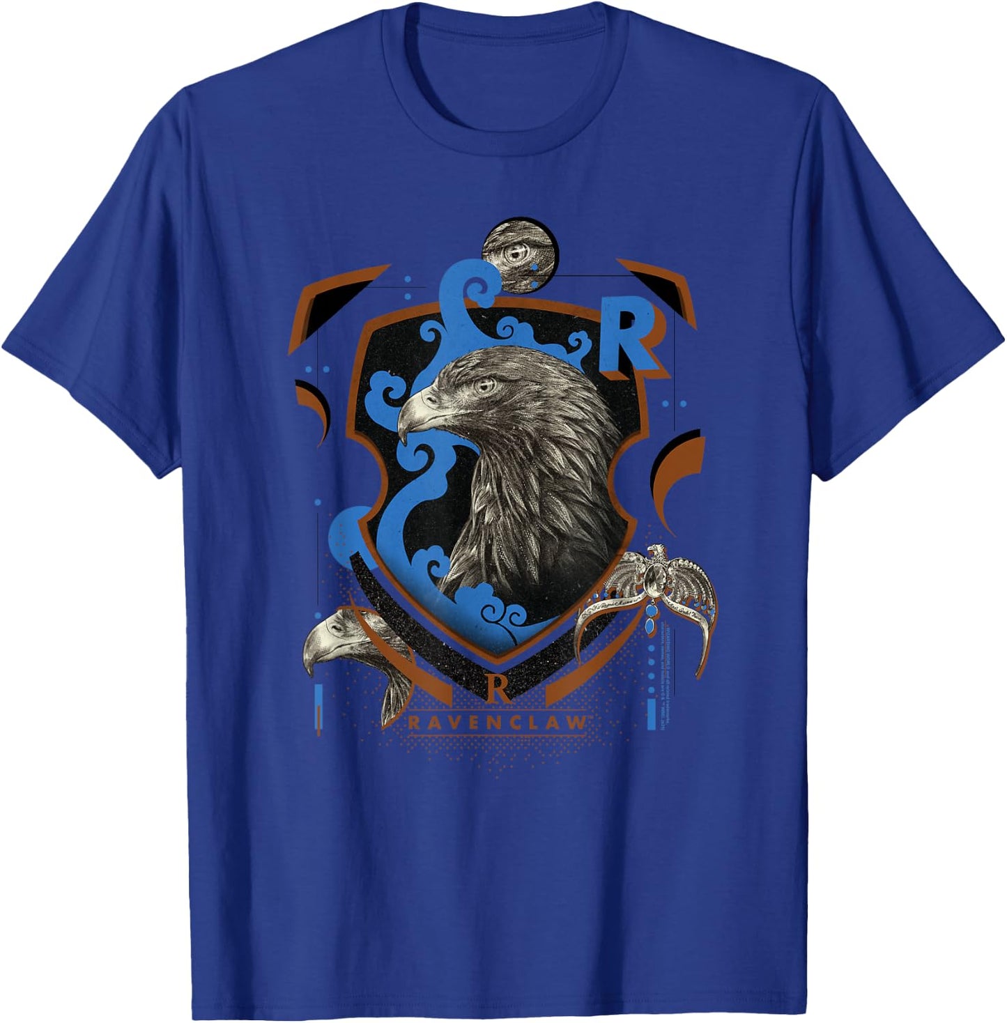 Harry Potter Ravenclaw Shield Realistic Eagle T-Shirt - T-Shirt | Royal