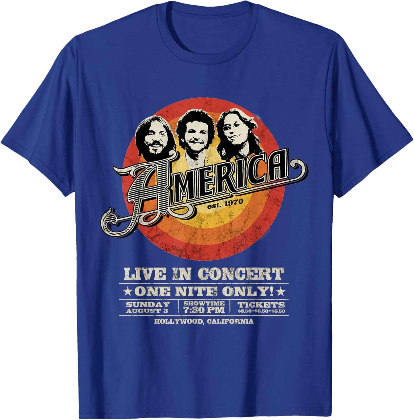 Offiziell America the Band Live in Concert Black T-Shirt - T-Shirt | Royal