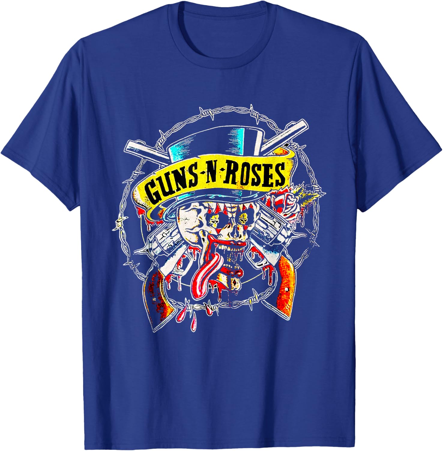 Offizielle Guns N' Roses Skull & Guns T-Shirt - T-Shirt | Royal