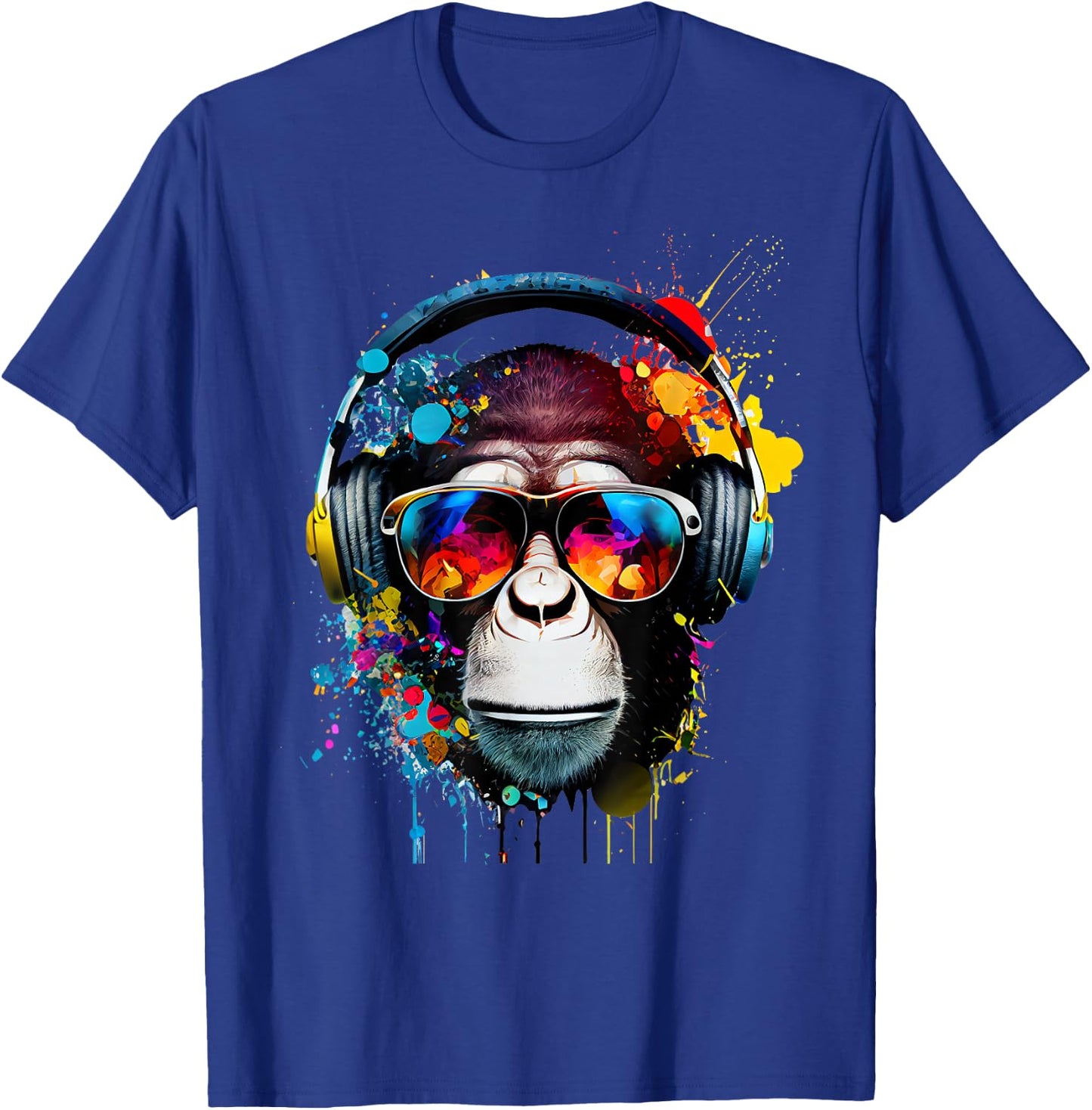 Affen Kopfhörer Urlaub Musikfan Natur Urlauber Dschungel T-Shirt - T-Shirt | Royal