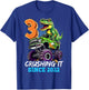 3rd Birthday Monster Truck Dinosaur Party Boys Rawr I'm 3 T-Shirt - T-Shirt | Royal
