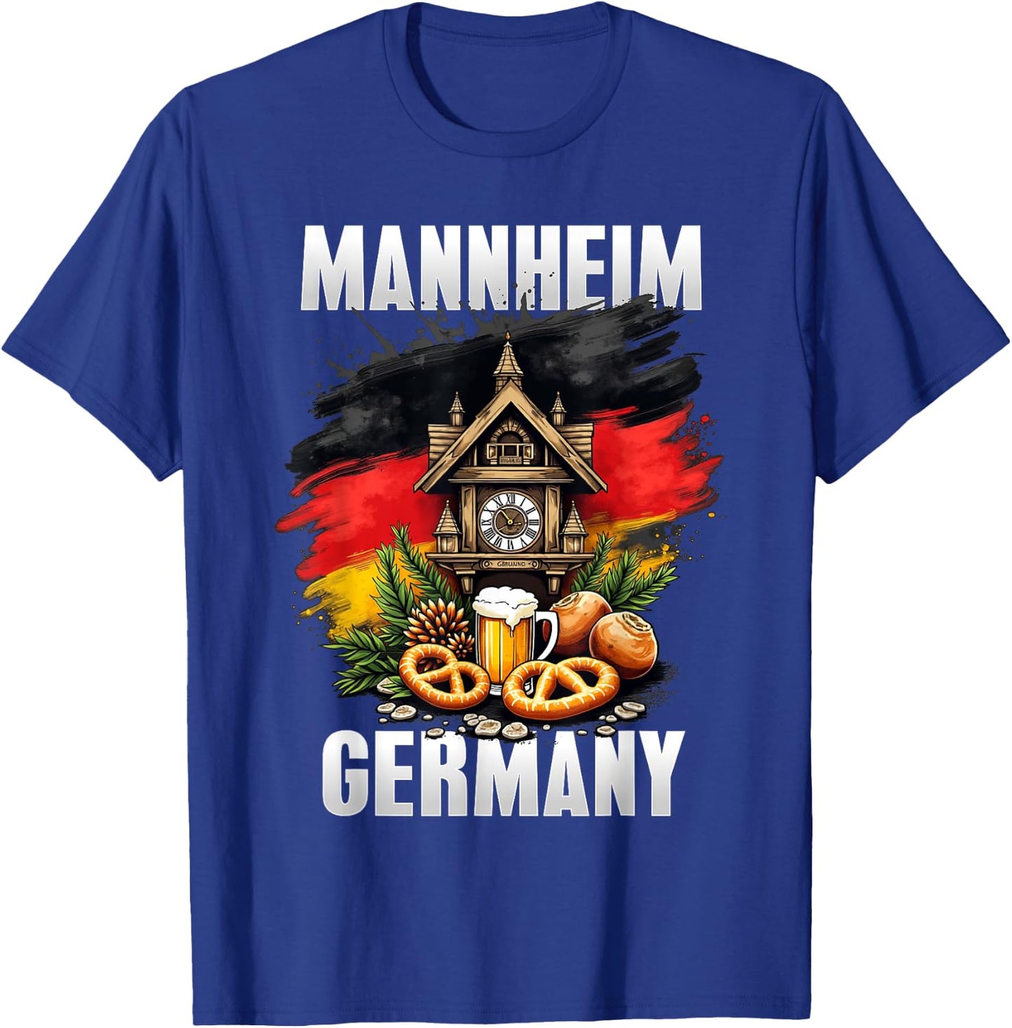 Mannheim Germany Souvenir German Flag Oktoberfest Travel T-Shirt - T-Shirt | Royal