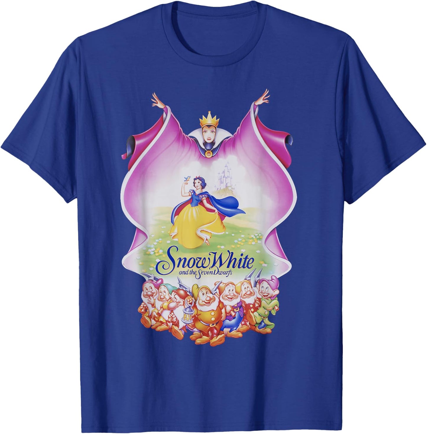 Disney Snow White Group Shot Evil Queen Cape Fill T-Shirt - T-Shirt | Royal