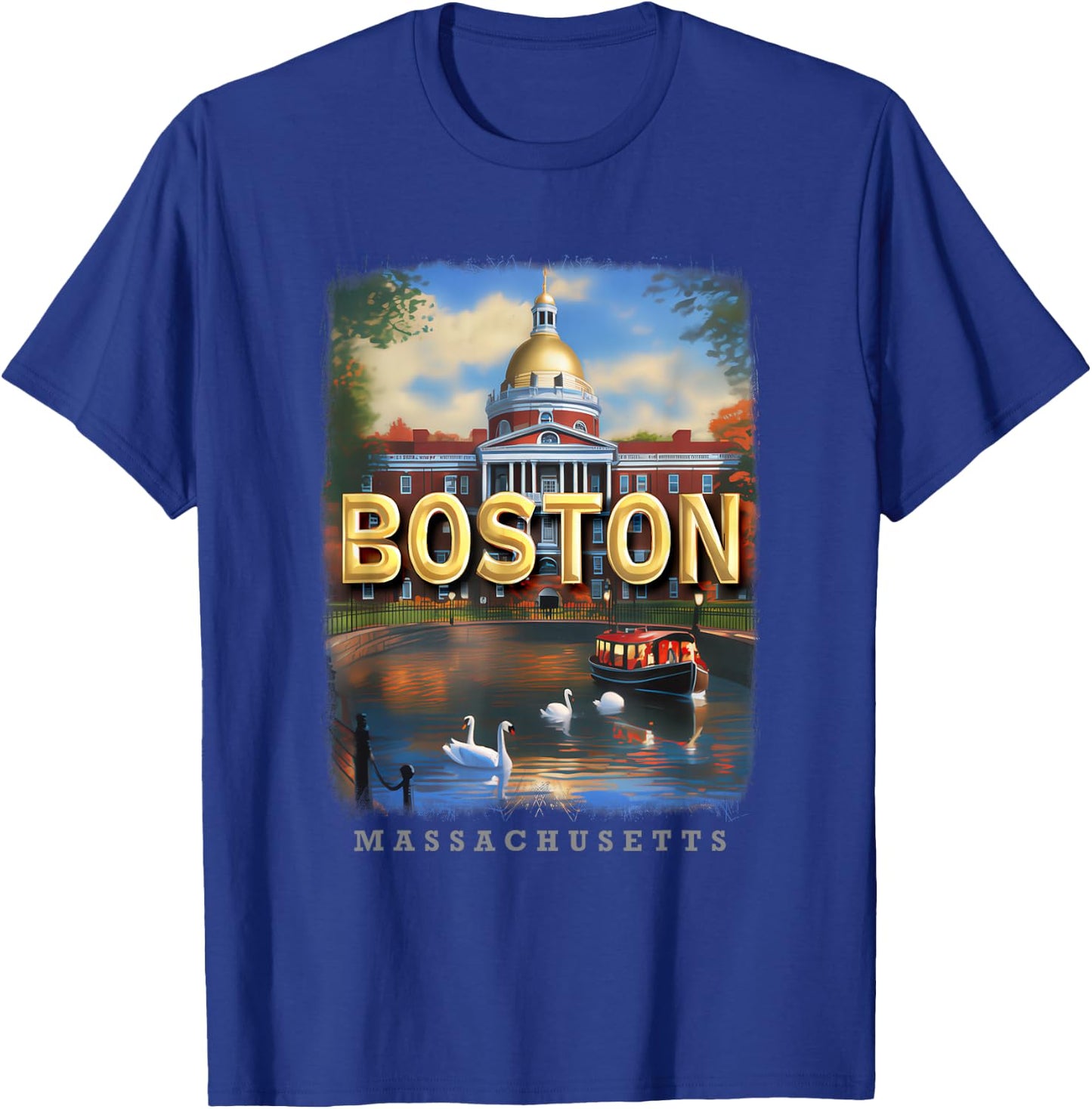Boston Massachusetts MA Historic Beacon SD273 T-Shirt - T-Shirt | Royal