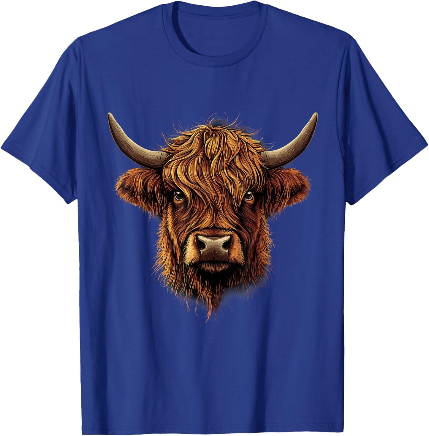 Scottish Highland Cow Messy Bun Scottish Highlander Cow T-Shirt - T-Shirt | Royal
