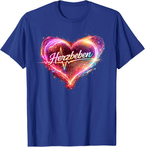 Buntes schwungvolles Herz - Herzbeben T-Shirt - T-Shirt | Royal