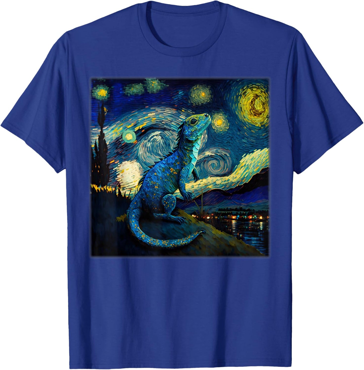 Surrealism Starry Night Chinese Water Dragon T-Shirt - T-Shirt | Royal