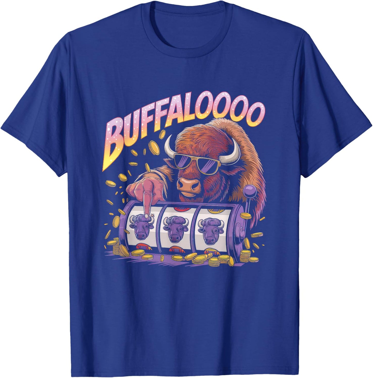 Lucky Buffalo Casino Slot Machine Gambling Gift Gambler T-Shirt - T-Shirt | Royal