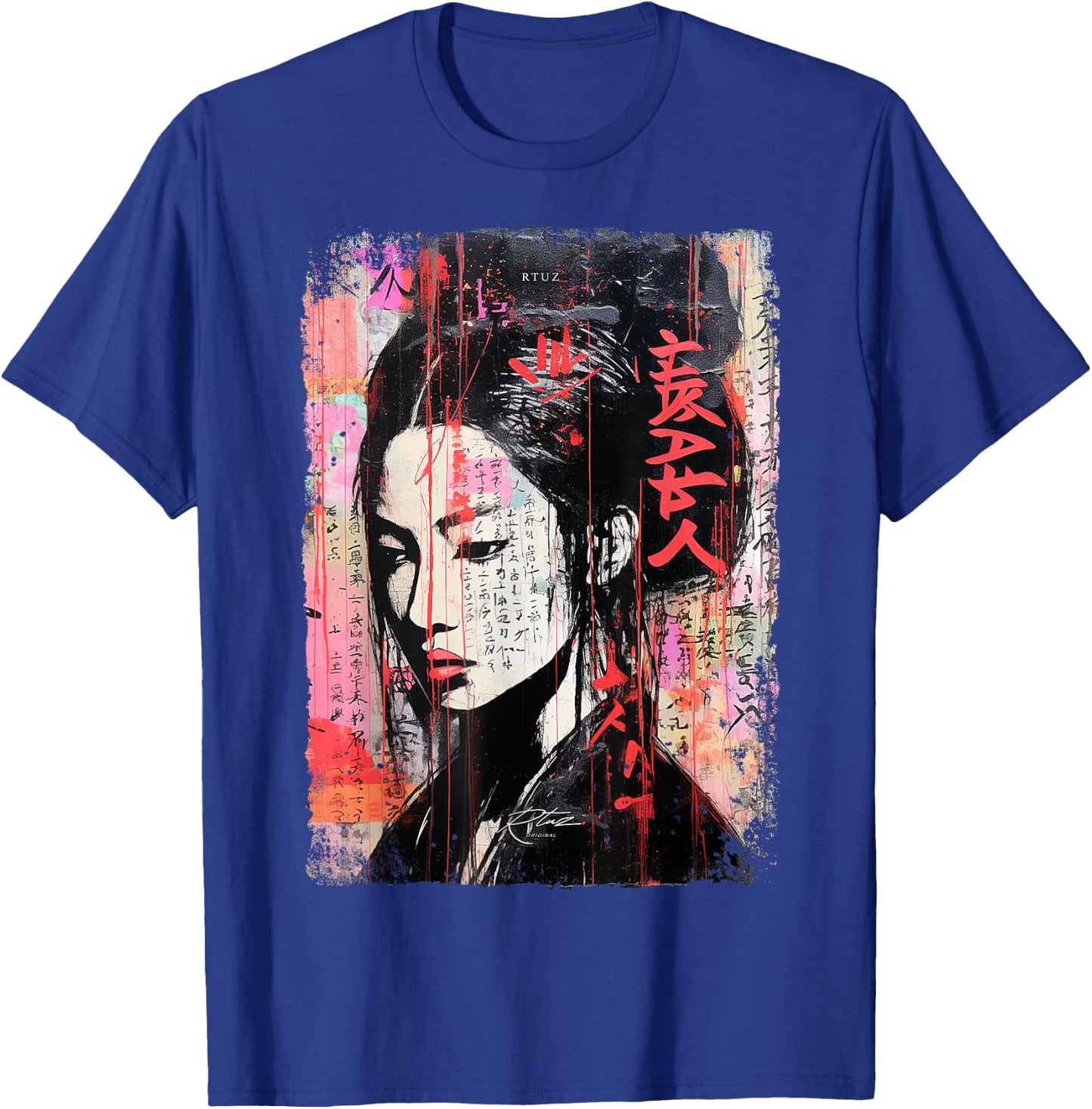 Hip Hop Y2K Vintage Hipster Edgy Urban Streetwear Geisha T-Shirt - T-Shirt | Royal