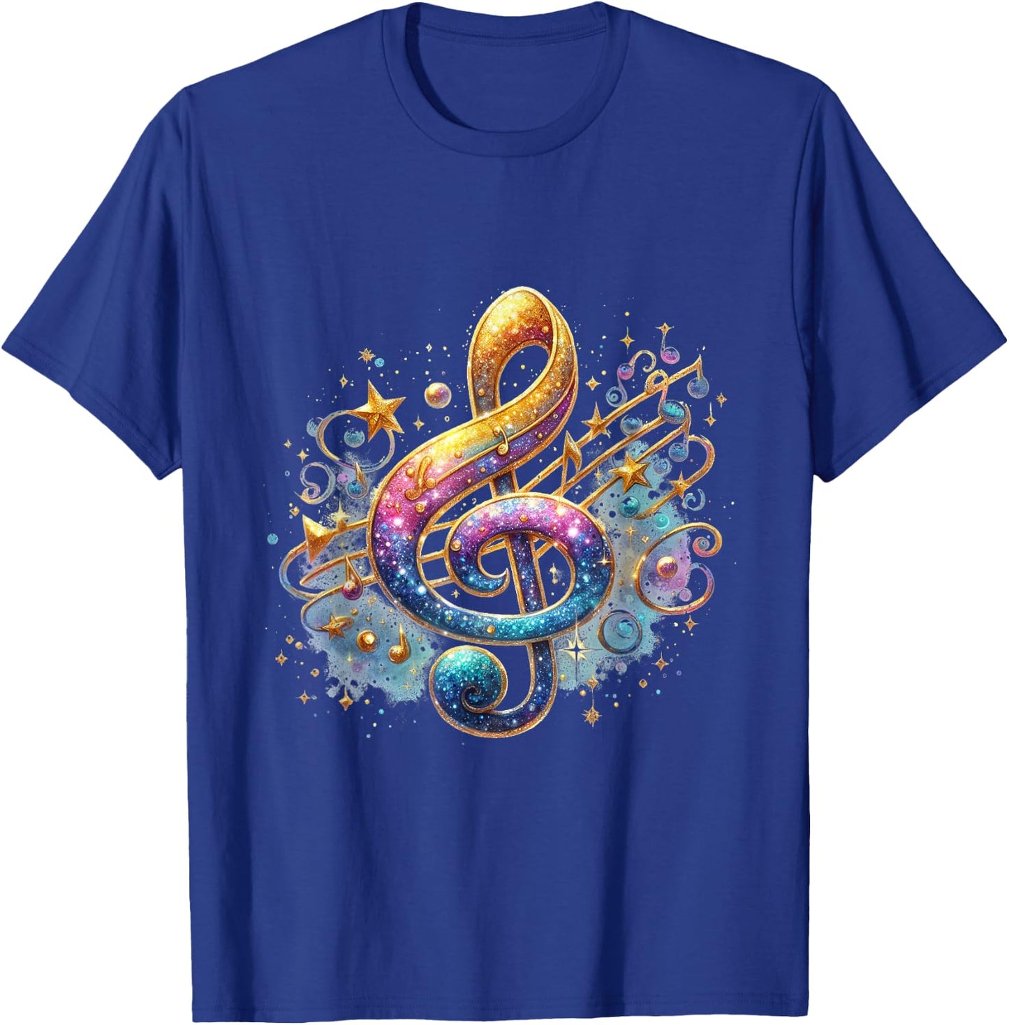Musician Musical Note - Treble Blue Bass Singer Melody Purple T-Shirt - T-Shirt | Royal