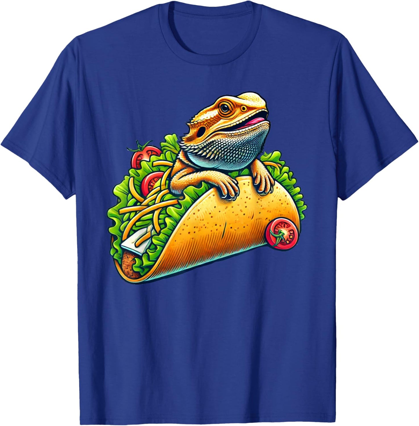 Funny Bearded Dragon In A Taco T-Shirt - T-Shirt | Royal