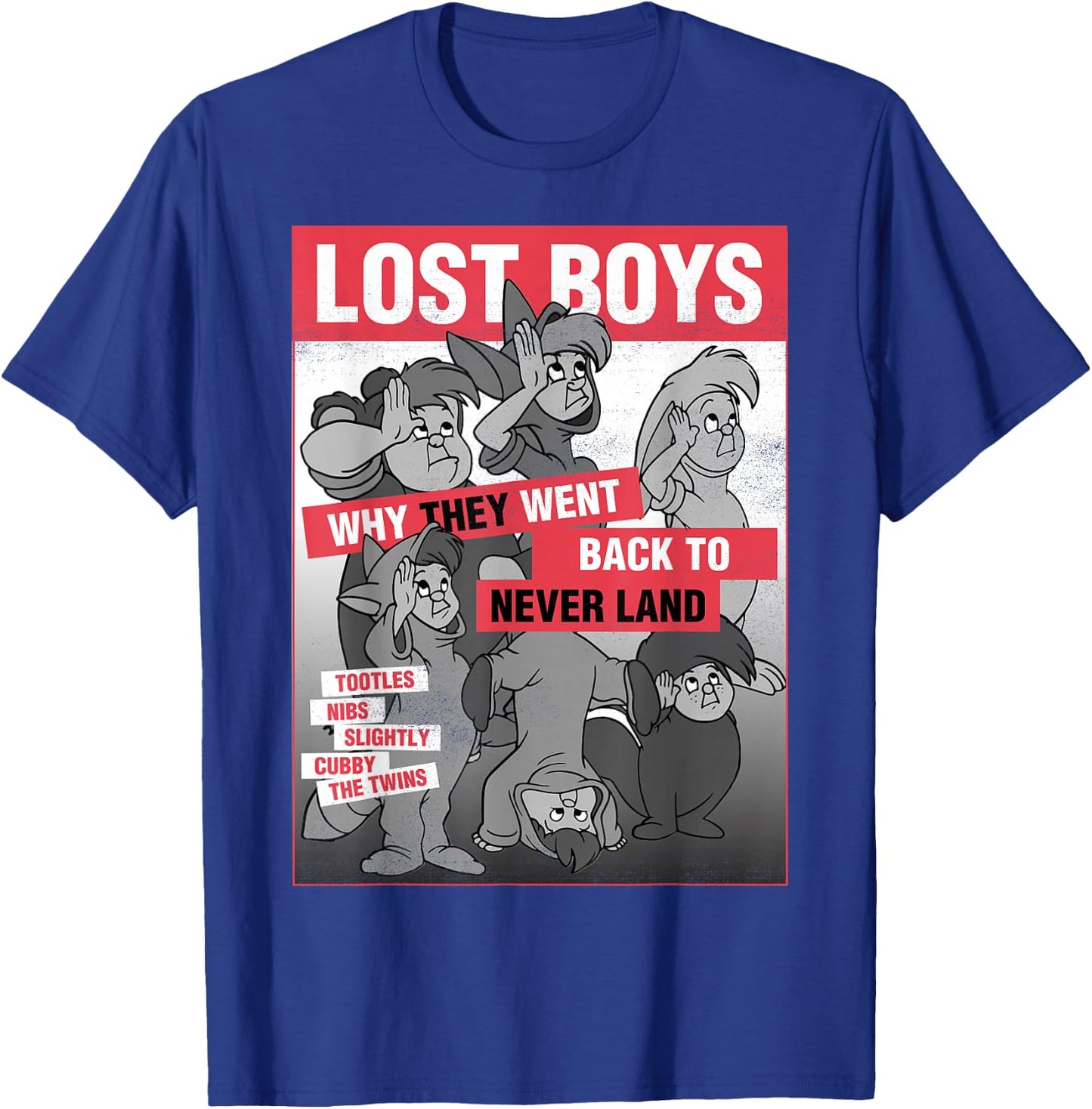 Disney Peter Pan Lost Boys Classic Group Shot Poster T-Shirt - T-Shirt | Royal