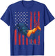 Rooster Chicken American Flag USA Fighting Cock T-Shirt - T-Shirt | Royal