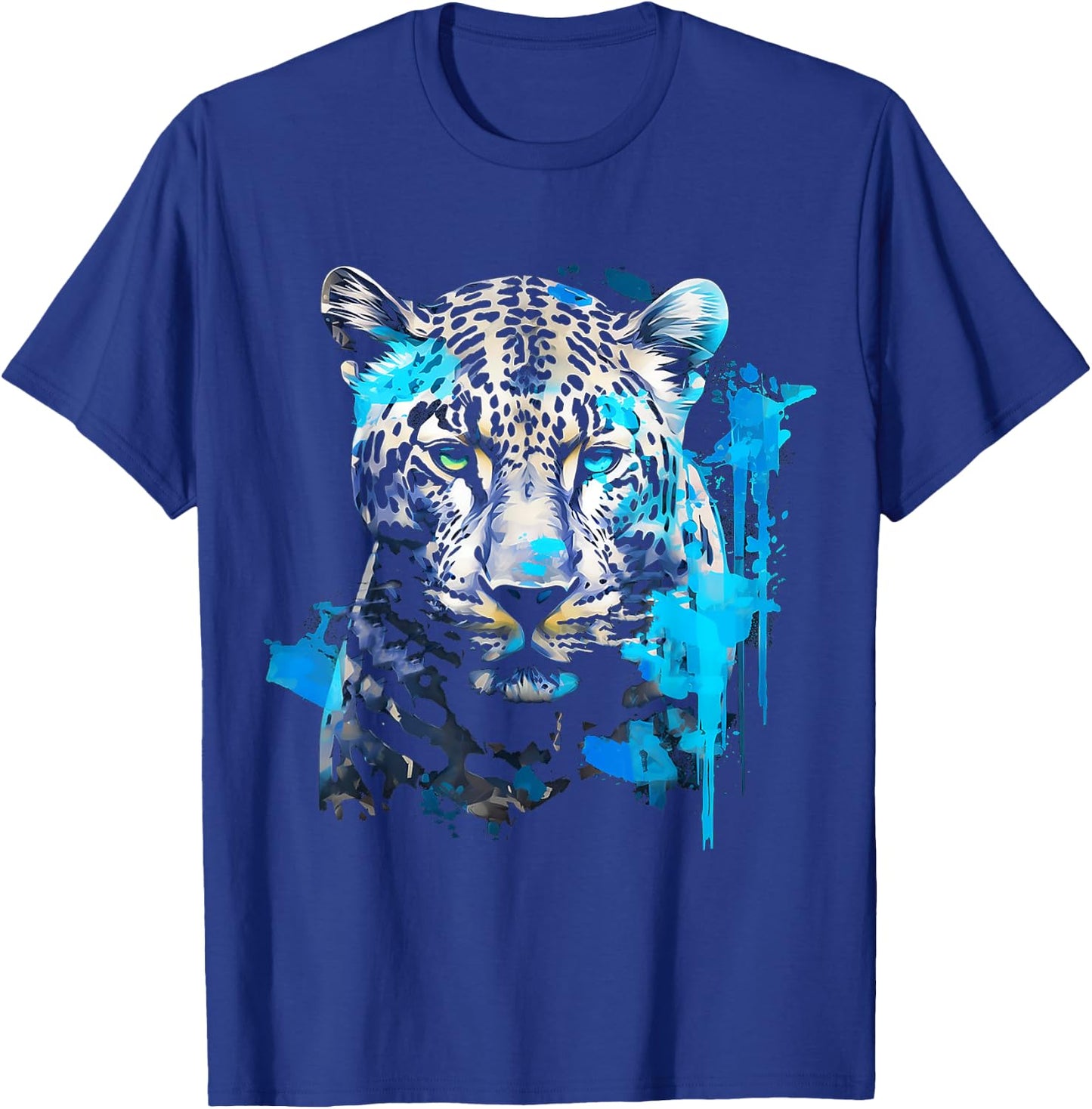 Leopard Abstract Animal Art Painting Graphic Leopard T-Shirt - T-Shirt | Royal