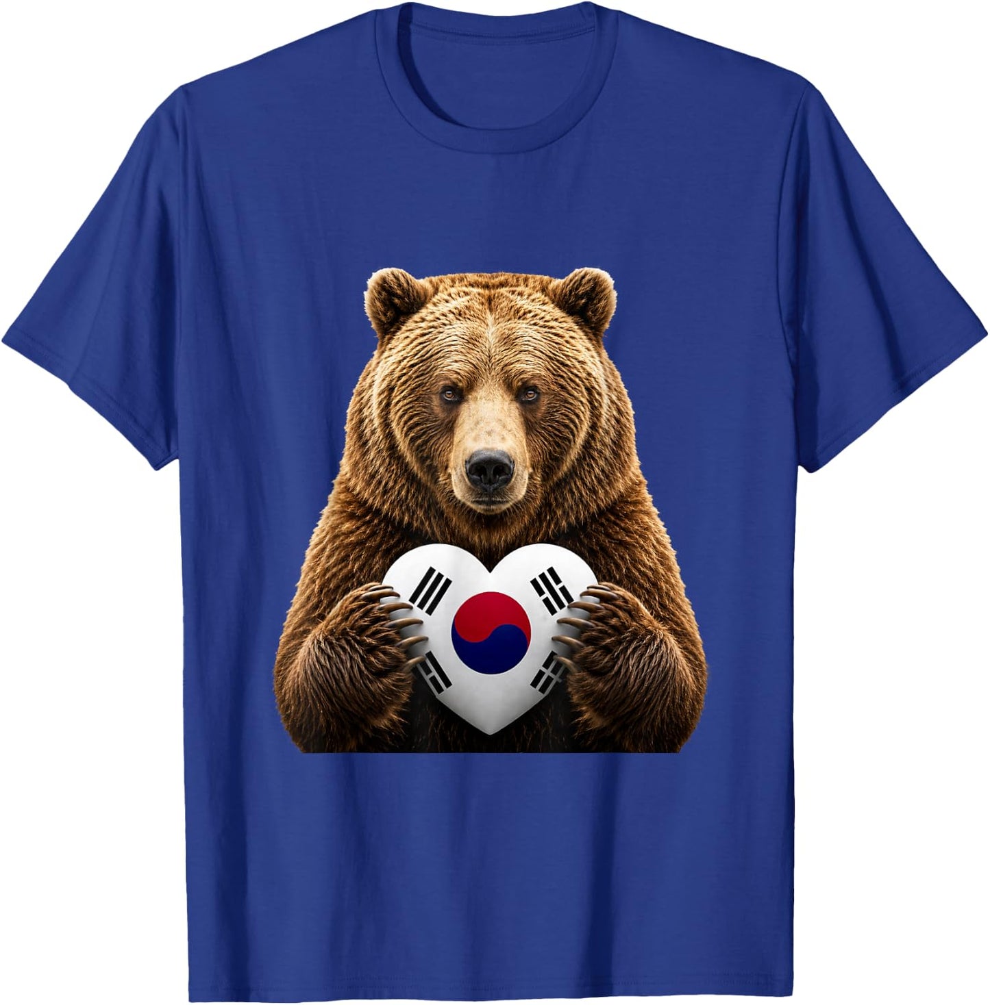 South Korea Flag Heart Pride Heritage Bear South Korean T-Shirt - T-Shirt | Royal
