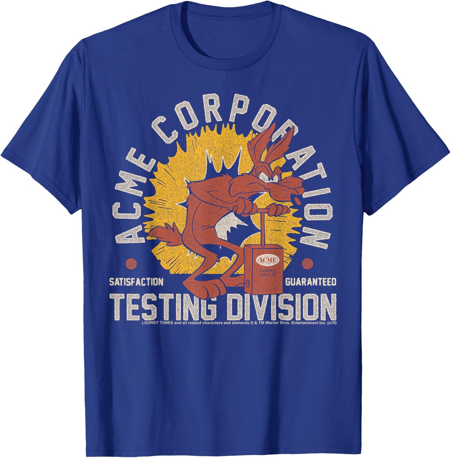 Looney Tunes Wile E. Coyote Acme Corporation Testing Small T-Shirt - T-Shirt | Royal