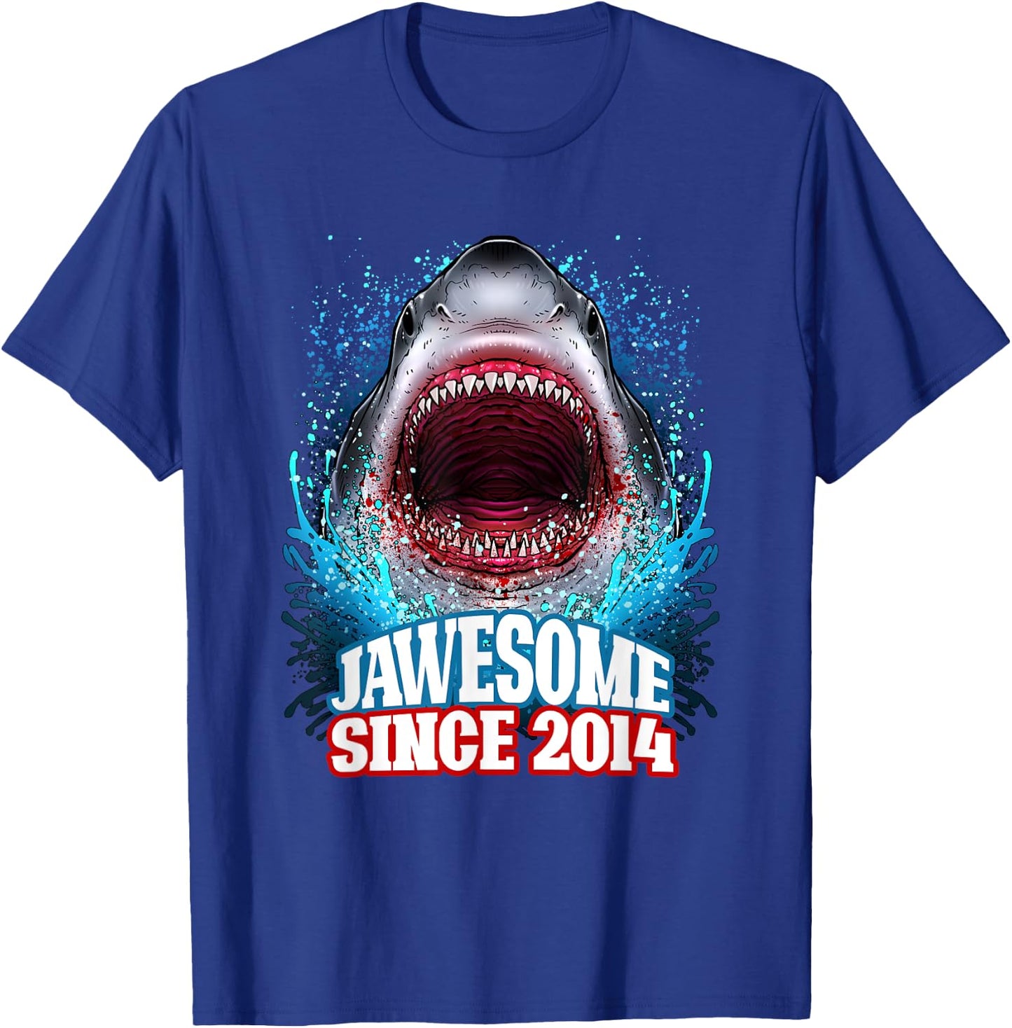 11th Birthday Jawesome Since 2014 Shark 11 Years Old T-Shirt - T-Shirt | Royal