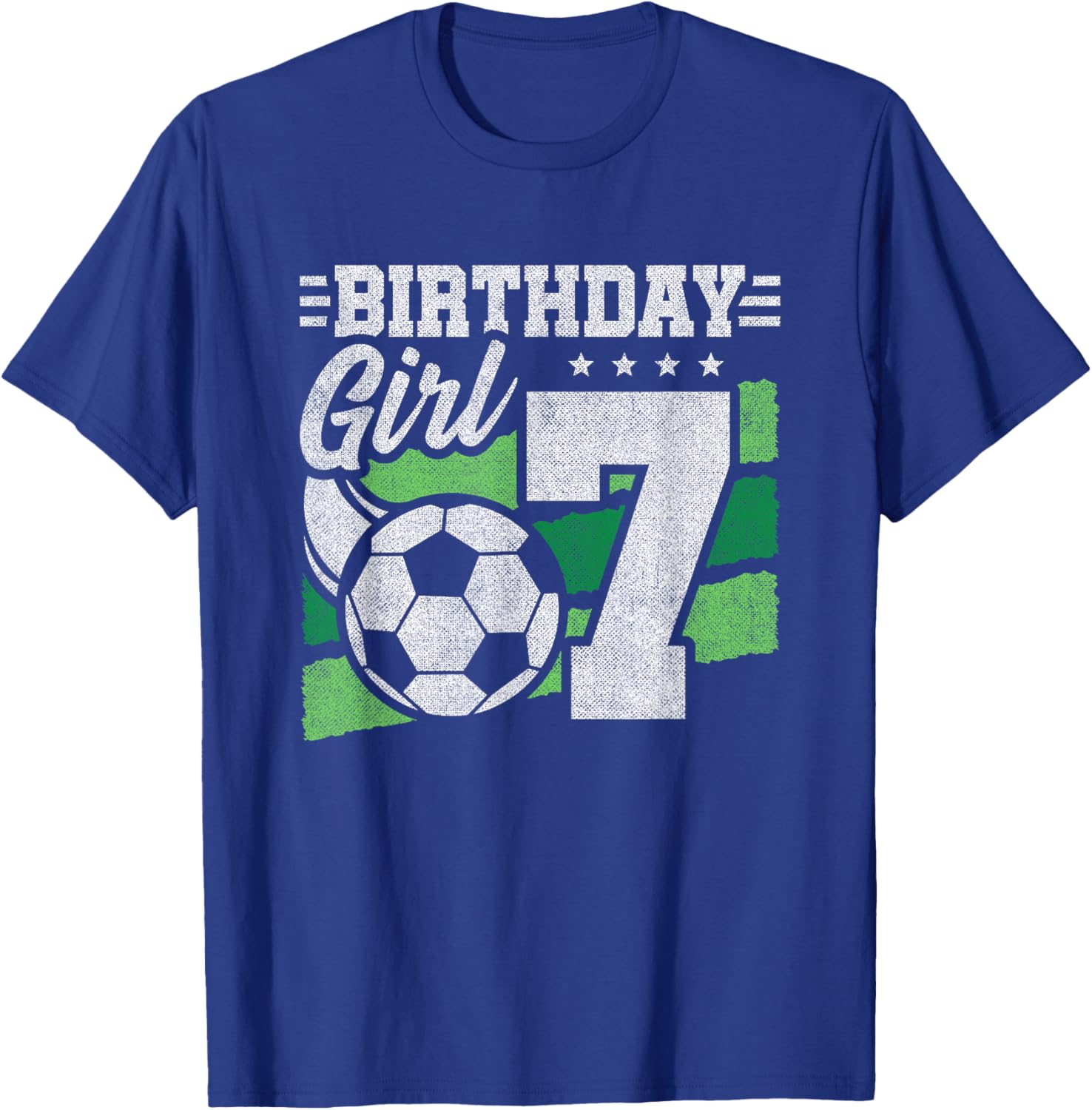 Soccer Birthday Party - 7 Year Old Girl - 7th Birthday T-Shirt - T-Shirt | Royal