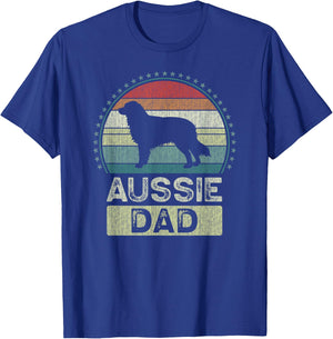 Aussie Dad, Father's Day, Australian Shepherd Daddy T-Shirt - T-Shirt | Royal