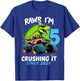5th Birthday Monster Truck Dinosaur Party Boys Rawr I'm 5 T-Shirt - T-Shirt | Royal