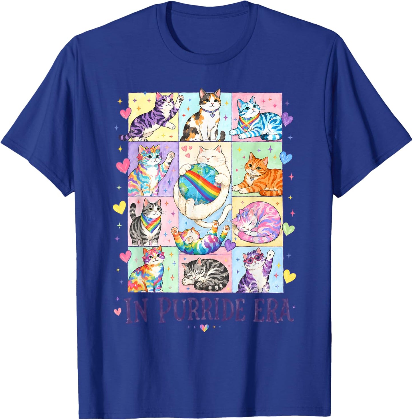 Rainbow Flag Cat T-Shirt - T-Shirt | Royal