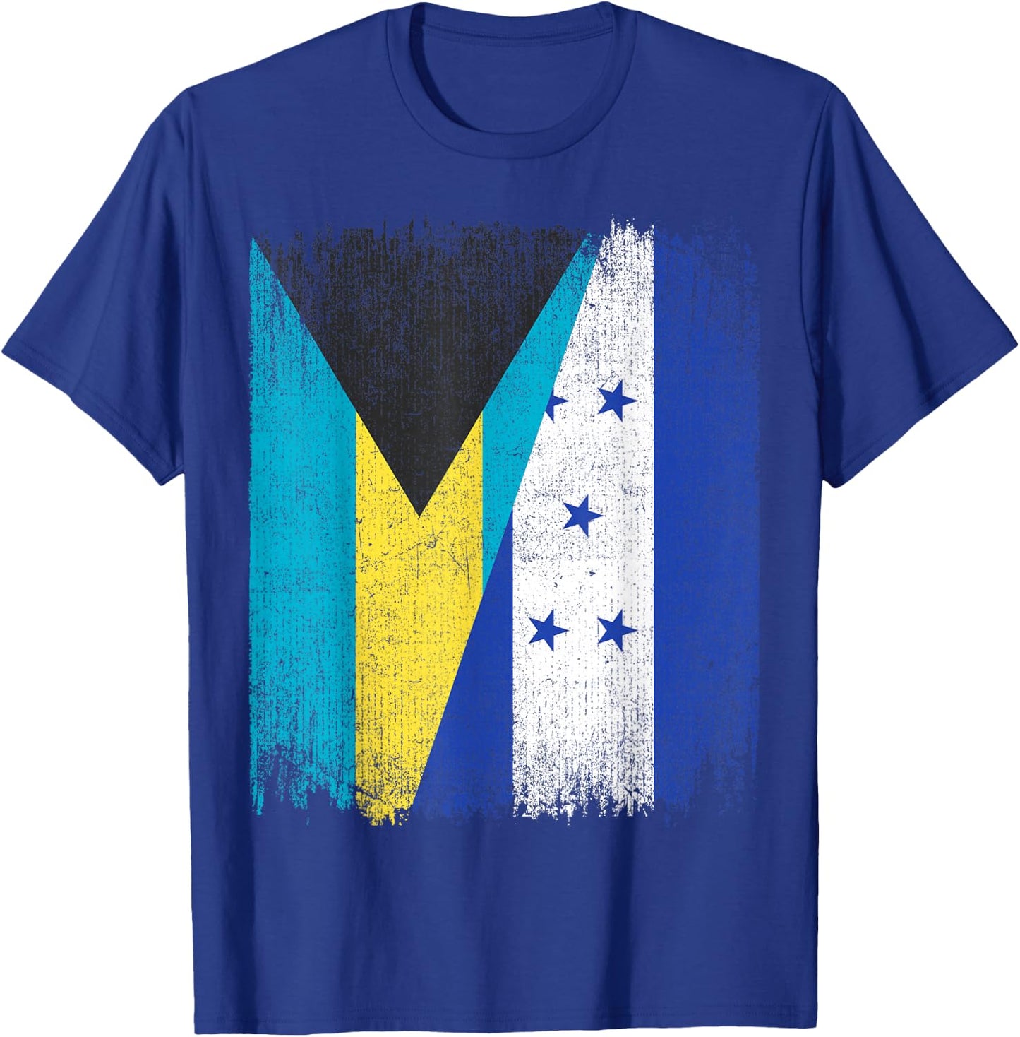 Half Bahamas Honduras Split Flag Bahamian Pride Roots T-Shirt - T-Shirt | Royal