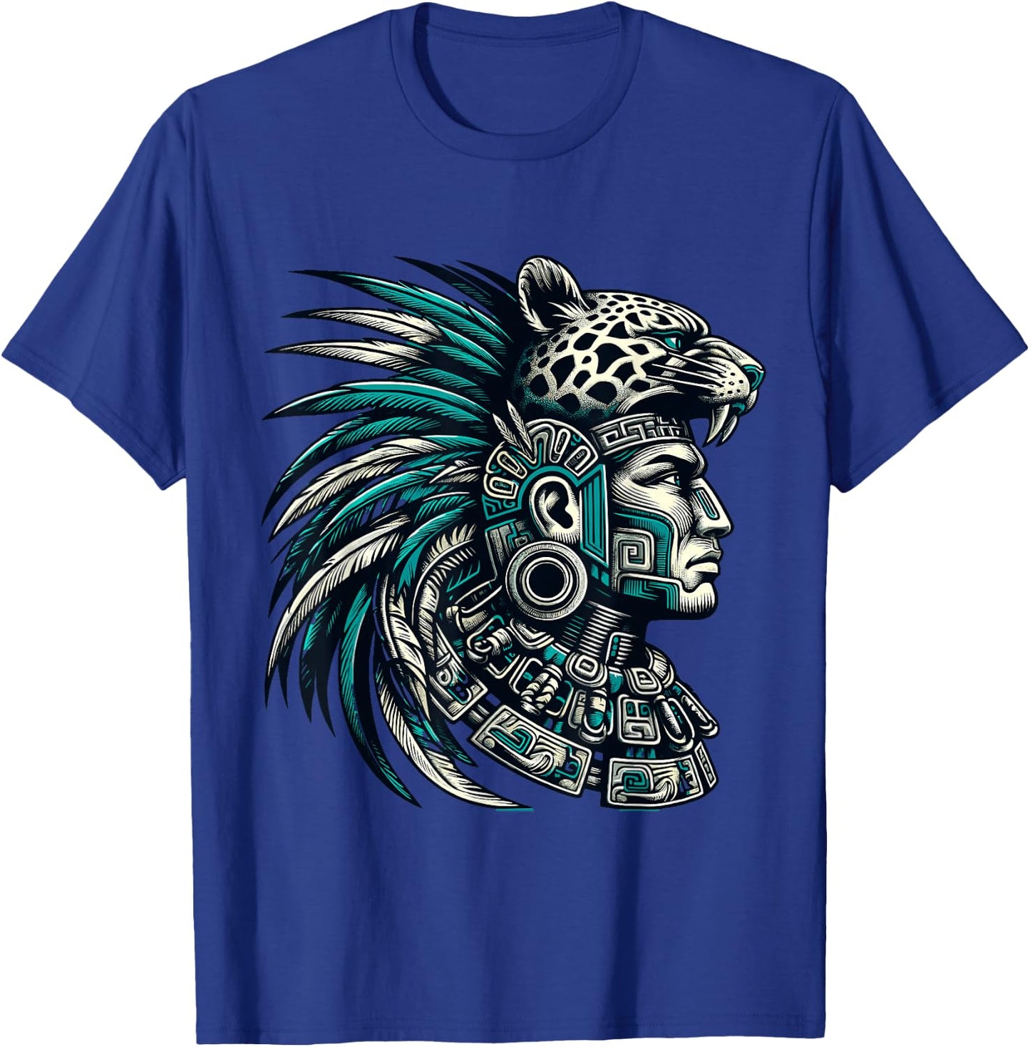 Aztec Warrior Jaguar T-Shirt - T-Shirt | Royal