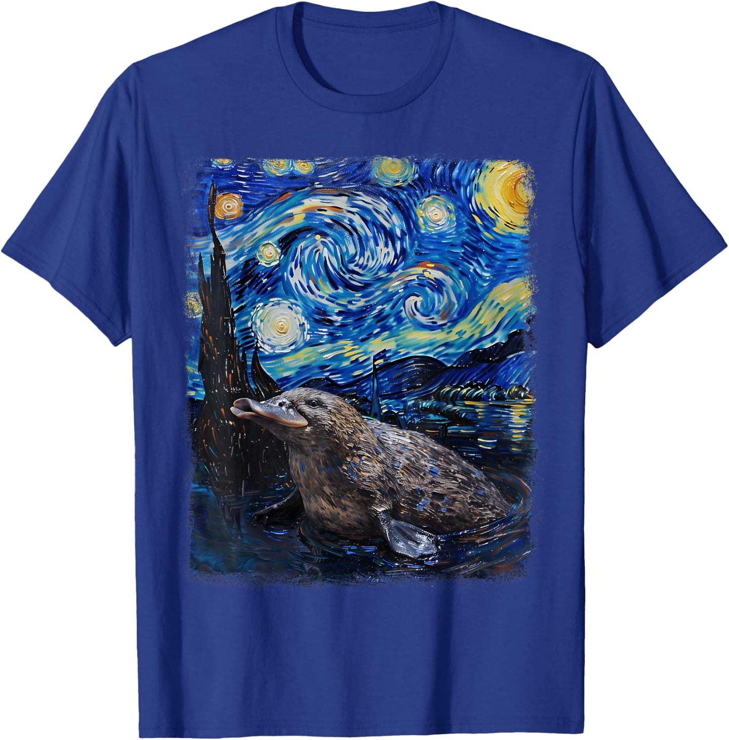 Platypus Starry Night Painting T-Shirt - T-Shirt | Royal