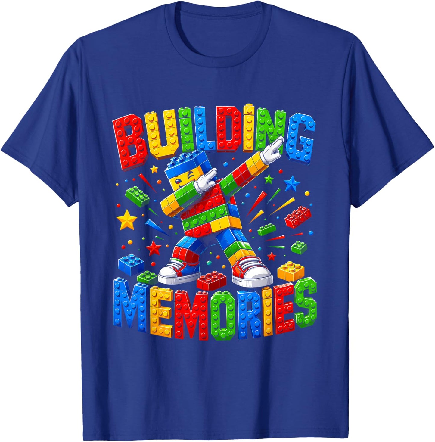 Building Memories Master Builder Dabbing Bricks Toys Blocks T-Shirt - T-Shirt | Royal
