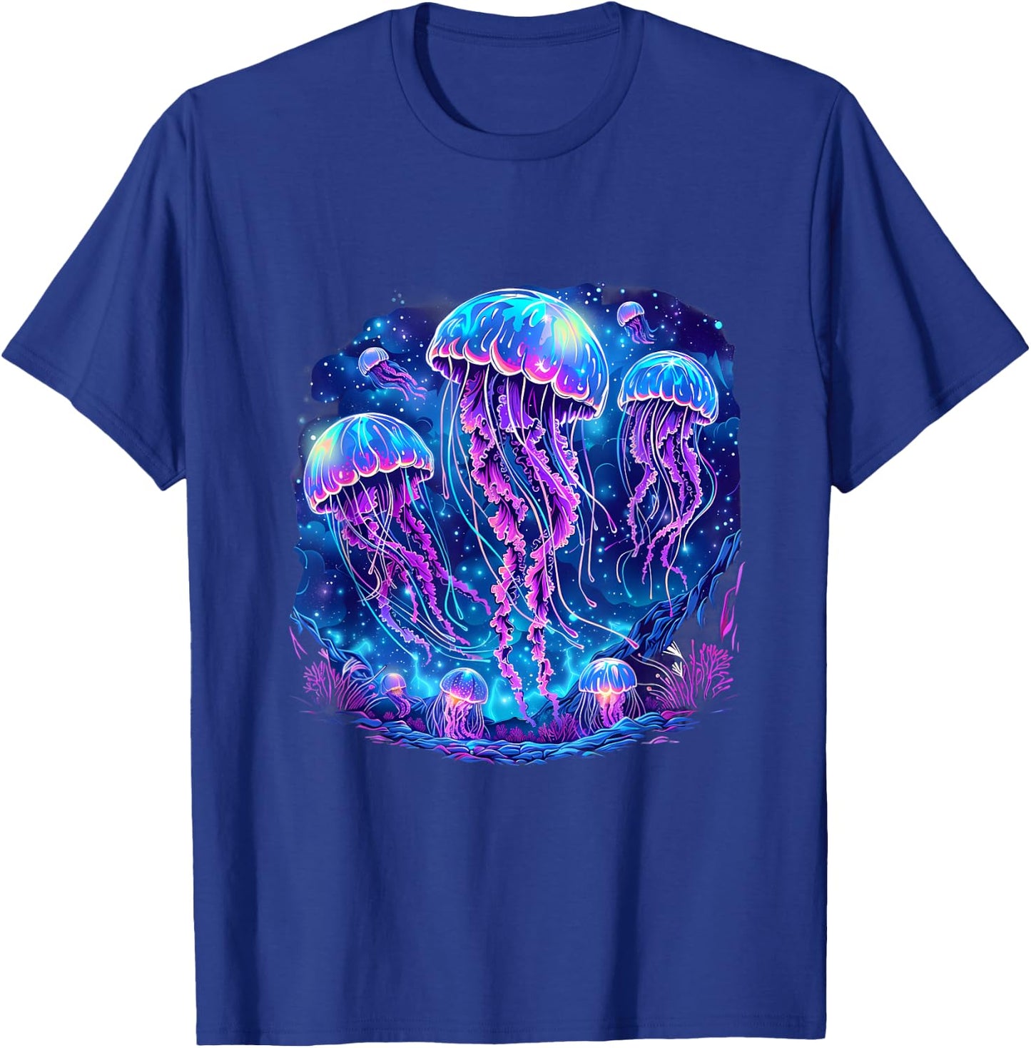 Jellyfish Sea Ocean Jellyfish Motif Artwork Marine Mammal T-Shirt - T-Shirt | Royal