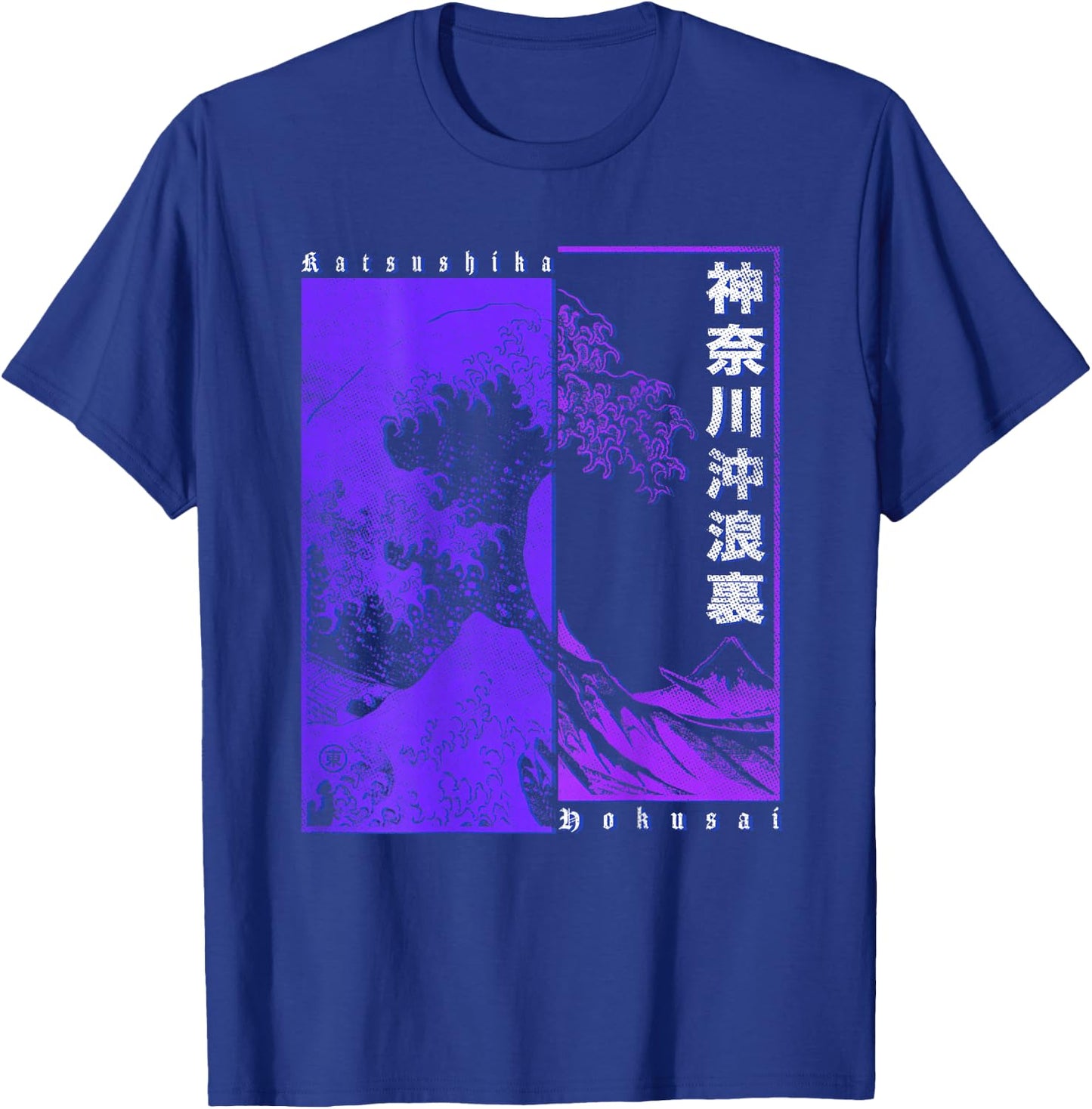 Men's Japanese Wave Japan Style The Great Wave Before Kanagawa , black T-Shirt - T-Shirt | Royal