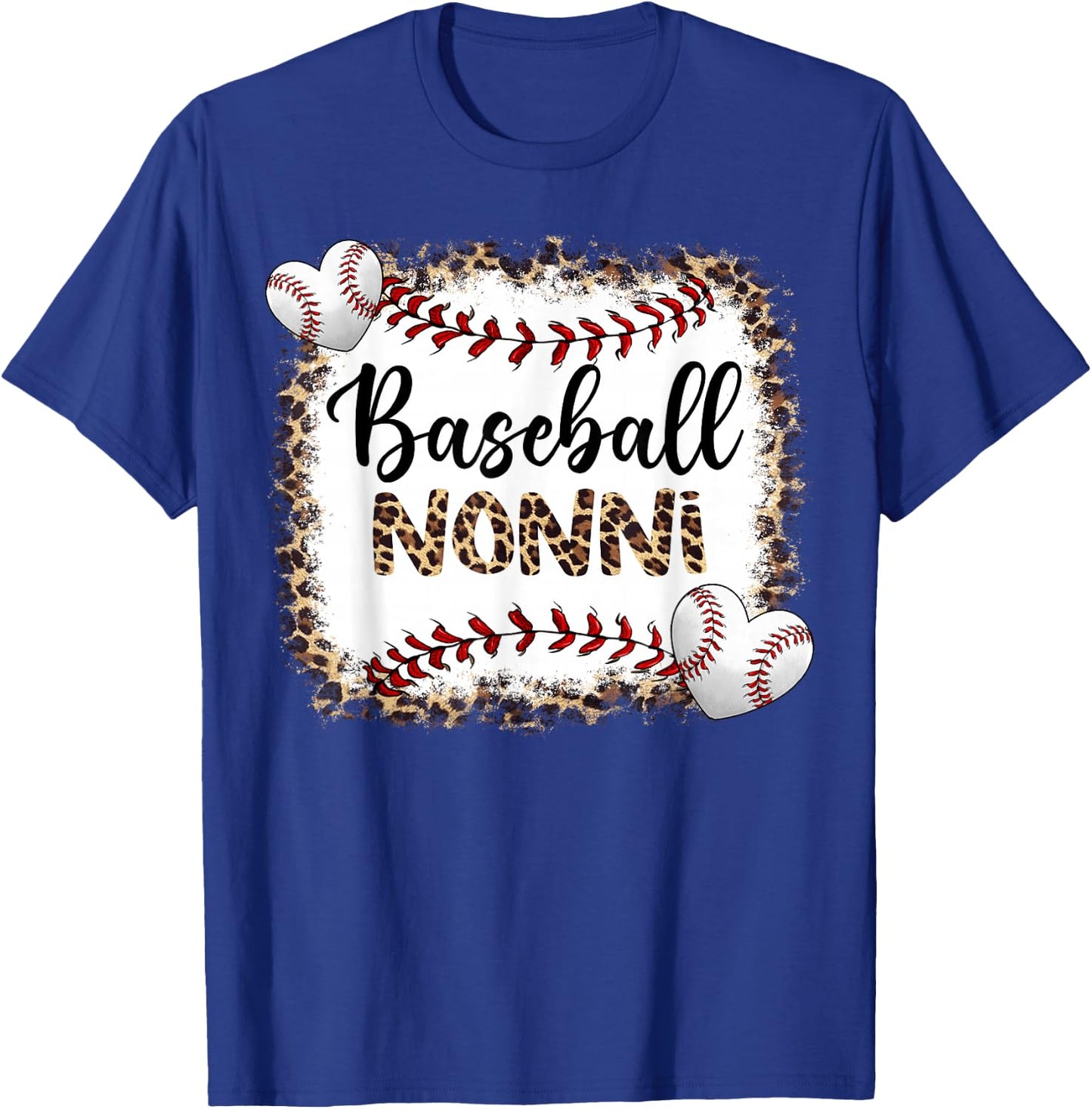 Baseball Nonni Vintage Leopard Baseball Pride T-Shirt - T-Shirt | Royal